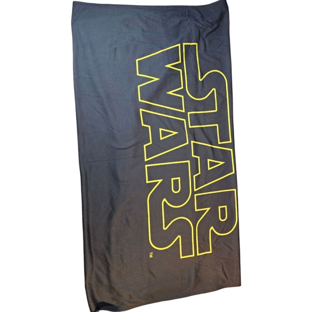 ⭐ Star Wars Throw Blanket | Lucasfilm Ltd | Black/Yellow | 55×80